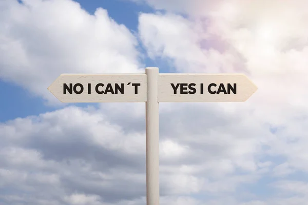 Dat Kan Wel Houten Wegwijzer Met Tekst Geïsoleerd Lucht Achtergrond — Stockfoto