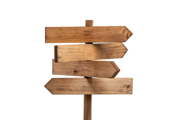 Tahta levha direği beyaz arka planda izole edilmiş. Model yap. Şablon