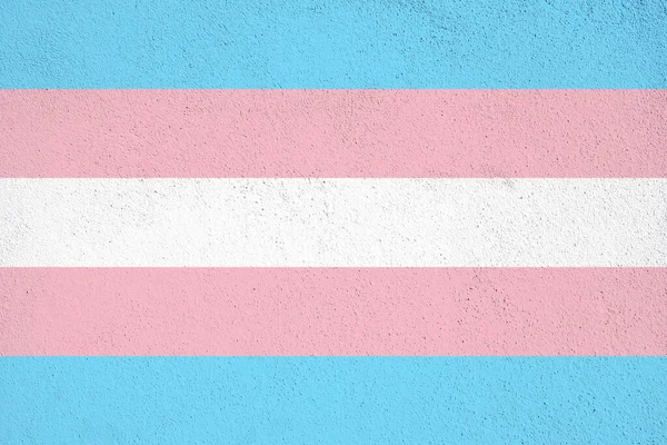 Bandeira Transgênero Pintada Parede Concreto Livre Transgênero Grunge Fundo — Fotografia de Stock