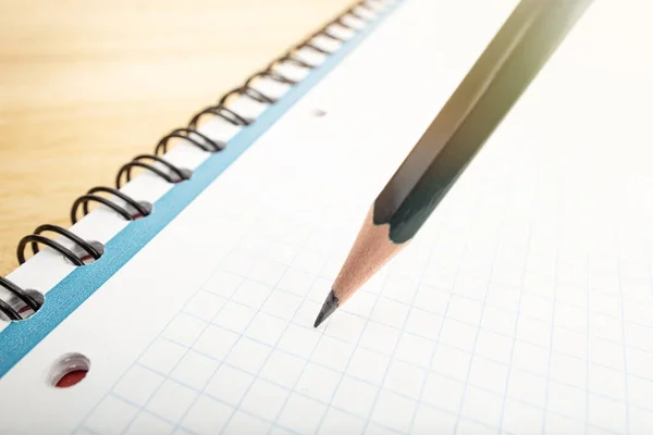 Pencil Notebook Close Idea Studying Writing Concept — Stock Photo, Image