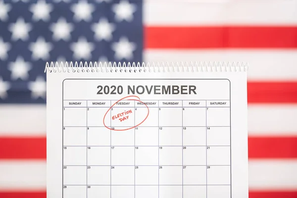 Novembro 2020 Conceito Dia Das Eleições Calendário Mesa Com Novembro — Fotografia de Stock