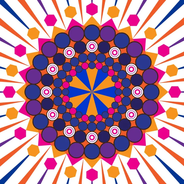 Mandala Geométrico Colorido Estilo Circo Sin Costura Ilustración Vectorial — Vector de stock