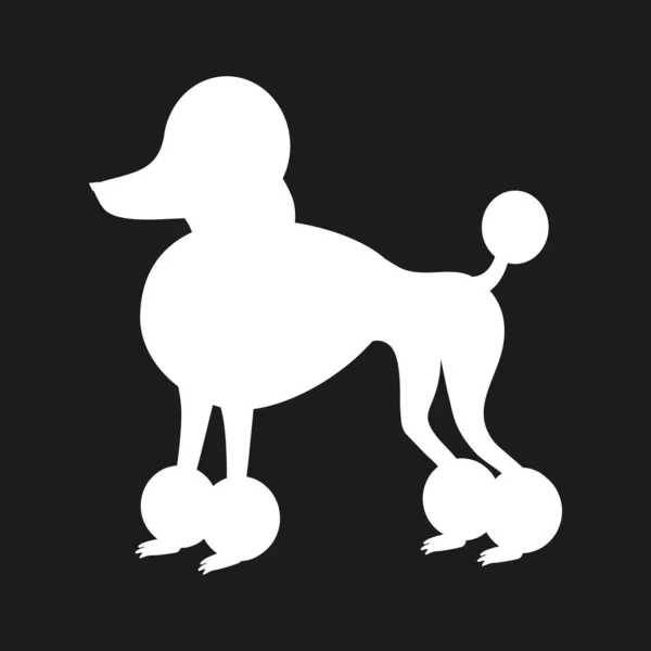 Silhueta Cão Caniche Com Corte Cabelo Estilizado Ilustração Vetorial — Vetor de Stock