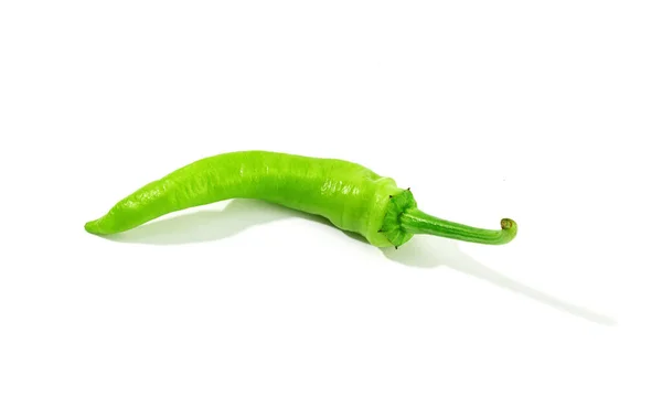 Green Chili Pepper Isolated White Background — Stock Photo, Image