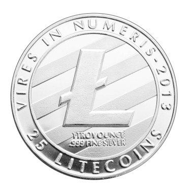 Litecoin parası beyaz arkaplanda izole edildi