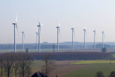 Wind turbines seen from a distance.