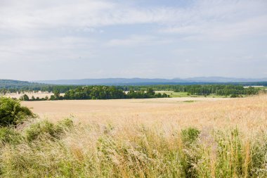 View from Czartowska Skaa (463 m above sea level), one of the most characteristic basalt hills in the Kaczawskie Foothills in Poland.