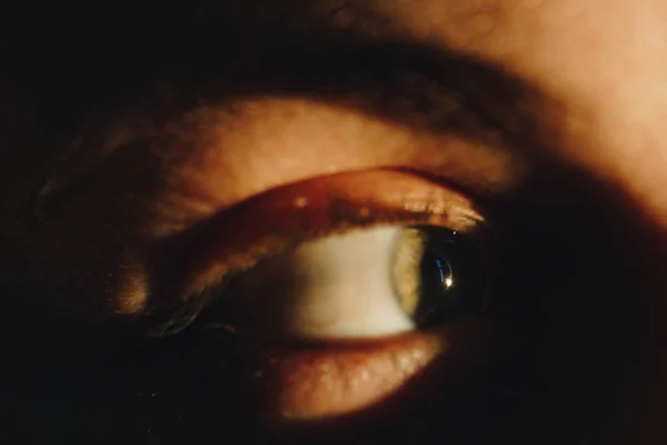 Menschliches Auge Detail Weibliches Makroauge Nahaufnahme Das Spiel Von Licht — Stockfoto