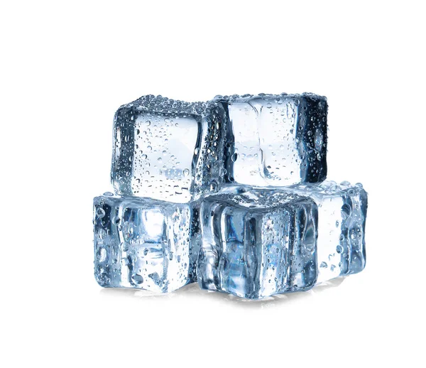 Cubes Glace Sur Fond Blanc — Photo