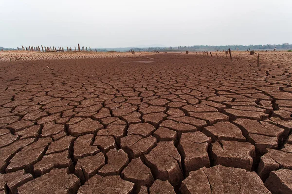 Rissige Trockenes Land Ohne Wasser Abstrakter Hintergrund — Stockfoto