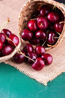 Arkaplan için taze kirazlar