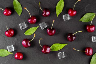 Arkaplan için taze kirazlar