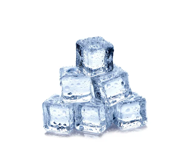Три Кубики Льоду Білому Тлі — стокове фото