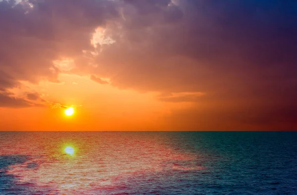 Pôr Sol Sobre Mar — Fotografia de Stock