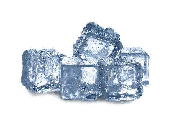 Кубики Льоду Білому Тлі — стокове фото