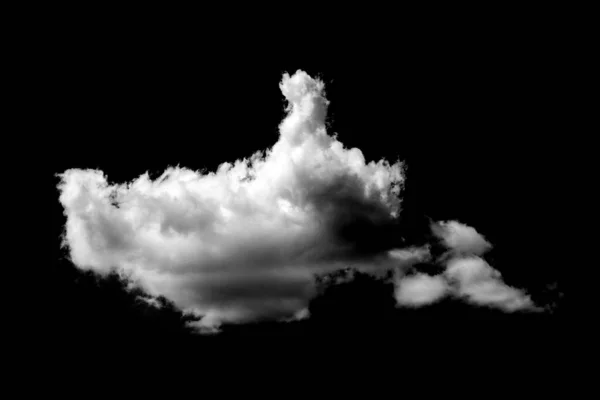 Nuvole Bianche Disegno Elementi Isolati Sfondo Nero — Foto Stock