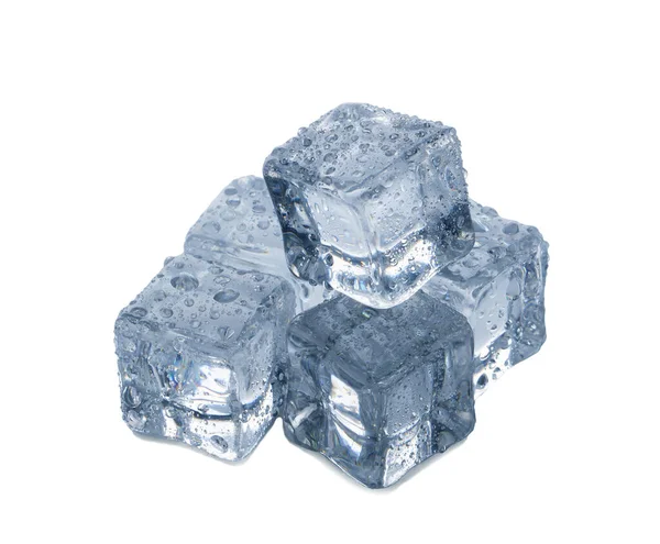 Кубики Льда Белом Фоне — стоковое фото