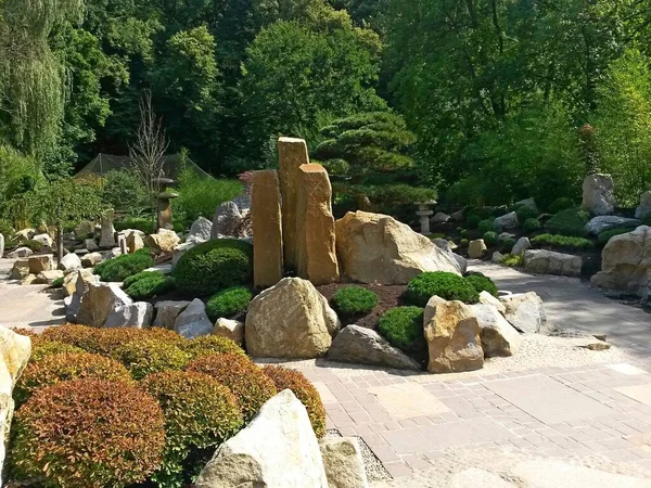 Japansk Trädgård Shin Zoo Lesna Zlin Tjeckien Bild — Stockfoto