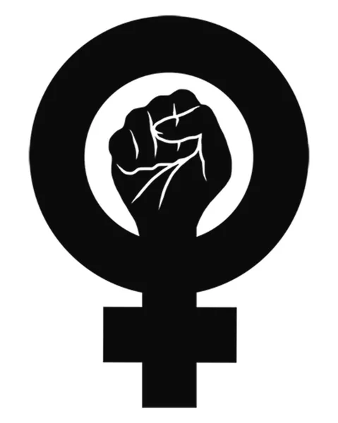 Icono Símbolo Feminista Puño — Vector de stock