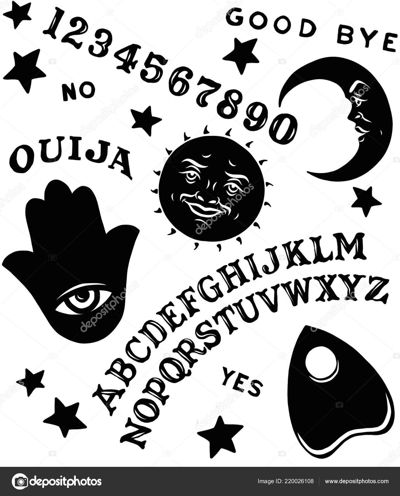Ouija Board Set Illustrations — Stock Vector © DollyGrey