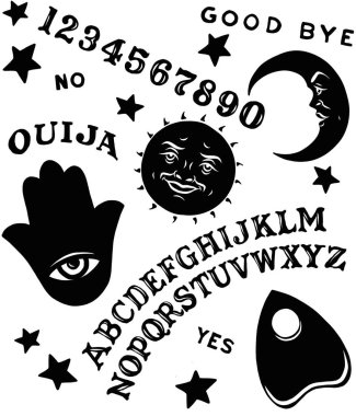 Ouija tahtası Set çizimler