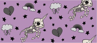Pembe iskelet Unicorn yineleme deseni