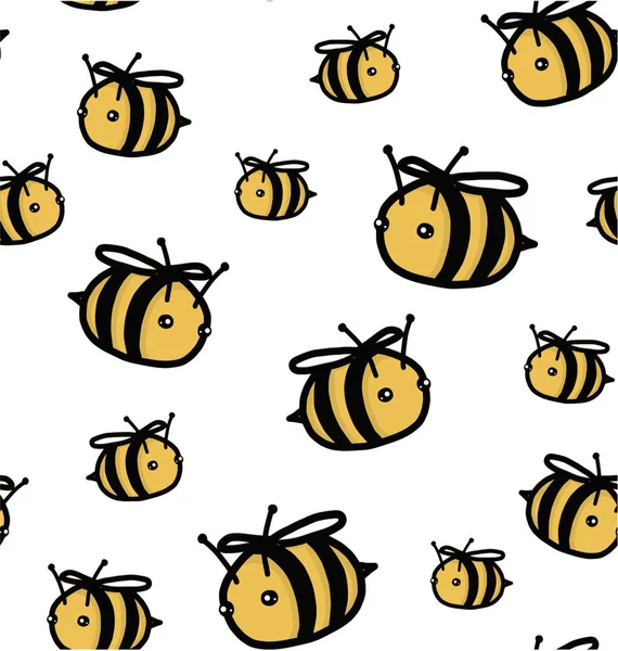 Bumble Bee Isolerade Illustration Mönster — Stock vektor