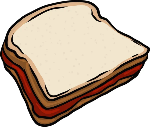 Mermelada Sandwich Ilustración Aislada — Vector de stock