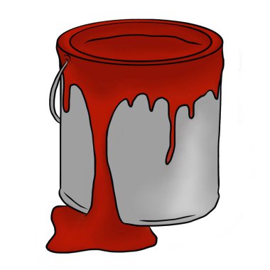 Boya Kovası teneke illüstrasyon