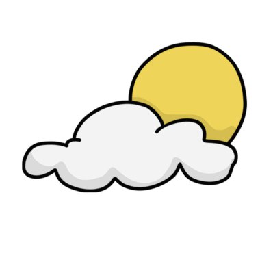 bulut ve güneş illüstrasyon