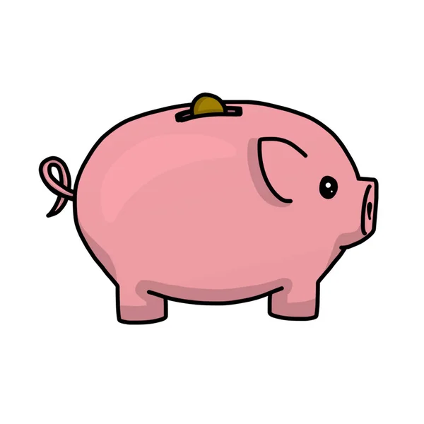 Lindo Piggy Bank Ilustración — Foto de Stock