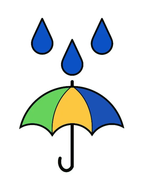 Umbrella Raining Illustration Cartoon — Stock Photo, Image