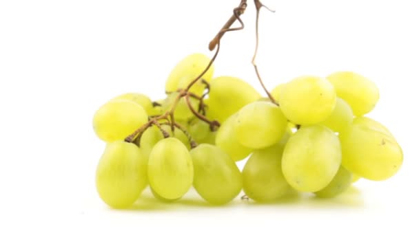 Grupo Fresco Uvas Suculentas Gira Sobre Fundo Branco Uvas Suculentas — Vídeo de Stock