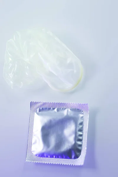 Rubber Latex Condom Male Contraceptive Safe Disease Pregnancy Free Sex — Stock Photo, Image