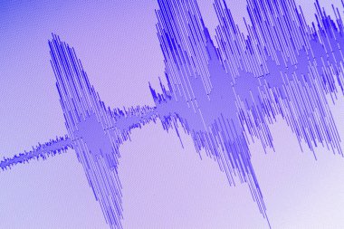Ses ses dalgası stüdyo bilgisayar programı ekran gösterimleri ses dublaj vokal kaydı gelen ekranda düzenleme.