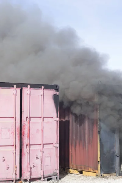 Brandstation Brandman Träningsredskap Används Brandman För Att Simulera Bränder Borrar — Stockfoto