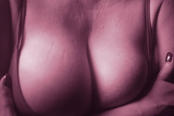 Busty Λεπτή Σέξι Κυρία Πολύ Μεγάλο Ερωτικό Στήθος Και Τεράστιο — Φωτογραφία Αρχείου
