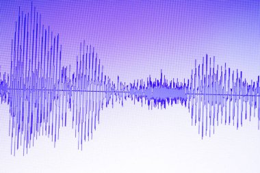 Ses ses dalgası stüdyo bilgisayar programı ekran gösterimleri ses dublaj vokal kaydı gelen ekranda düzenleme.