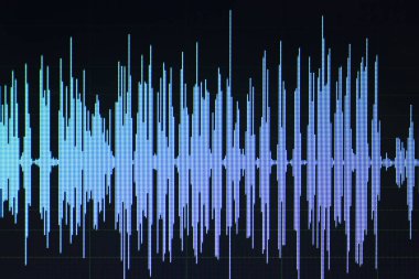 Ses ses dalgası stüdyo bilgisayar programı ekran gösterimleri ses dublaj vokal kaydı gelen ekranda düzenleme.