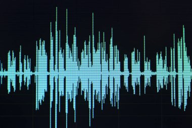 Ses ses dalgası stüdyo bilgisayar programı ekran gösterimleri ses dublaj vokal kaydı gelen ekranda düzenleme.