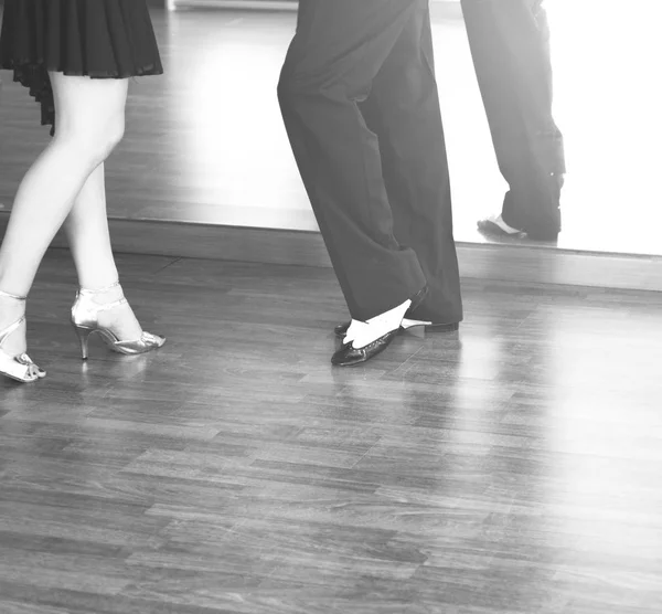 Dança Salão Casal Dançarinos Professores Estúdio Escola Dança Ensaio — Fotografia de Stock