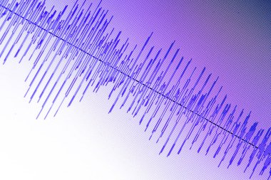 Ses ses dalgası stüdyo bilgisayar programı ekran gösterimleri ses dublaj vokal kaydı gelen ekranda düzenleme.