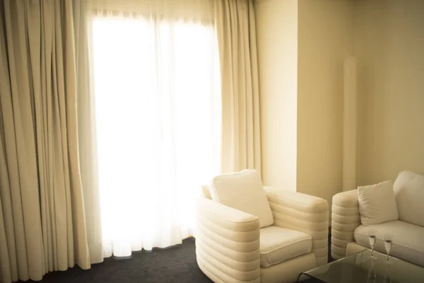 Luxe Moderne Stijl Hotel Suite Slaapkamer Met Bed Lakens Kussens — Stockfoto