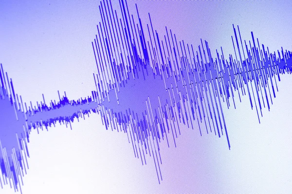 Audio Sonido Onda Estudio Edición Programa Computadora Pantalla Muestra Sonidos —  Fotos de Stock