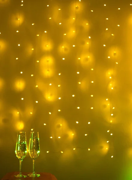 Шампанські Вина Ігристі Скла Cava Вишуканим Вином Просекко Discotque Паті — стокове фото