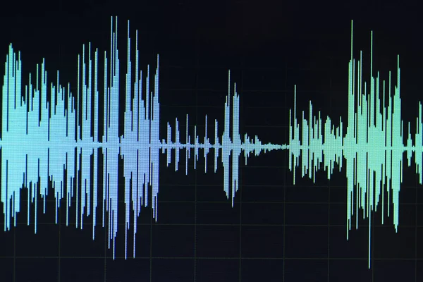 Ses ses dalgası stüdyo bilgisayar programı ekran gösterimleri ses dublaj vokal kaydı gelen ekranda düzenleme.