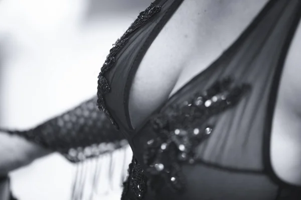 Szexi Busty Nagy Mellek Női Modellt Jelentő Érzéki Erotikus Fehérnemű — Stock Fotó