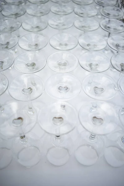 Red White Wine Glasses Luxury Hotel Wedding Party Ready Marriage — Stock Photo, Image