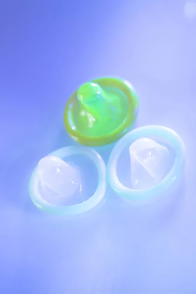 Gummi Latex Kondom Männliche Verhütungsmittel Für Sichere Krankheiten Und Schwangerschaftsfreien — Stockfoto