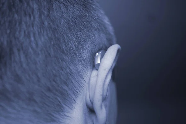 Modernes Kompaktgerät Ohr Digitales Hörgerät Ohr Des Menschen — Stockfoto